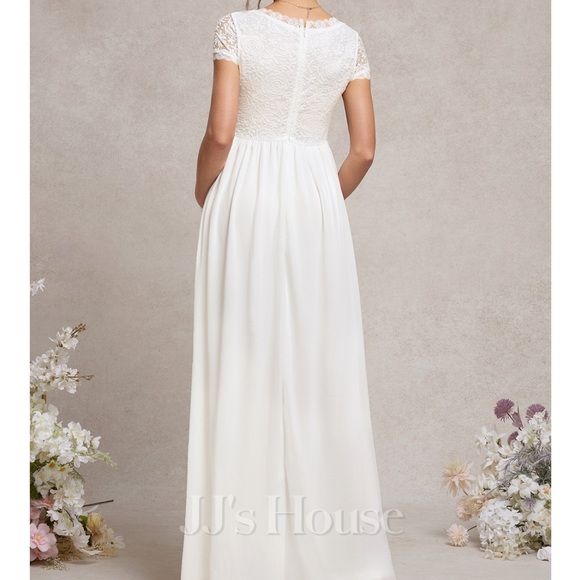 JJs House Cream Lace Maternity Wedding Dress - Picture 2 of 4